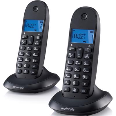 Telefone sem Fios Motorola C1002LB+ Duo DECT Duplo Preto
